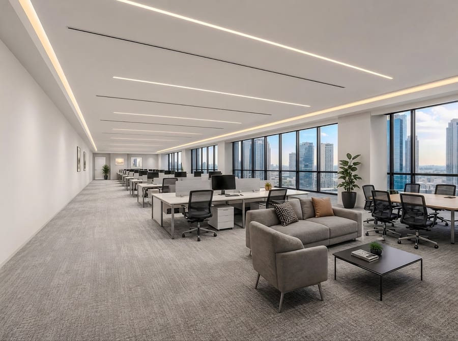 The office under construction in Business Bay, delivered listing photo